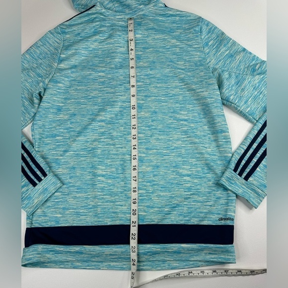 Adidas Climacool 3 Stripe Heathered Hoodie Kids Unisex Large - Picture 8 of 10